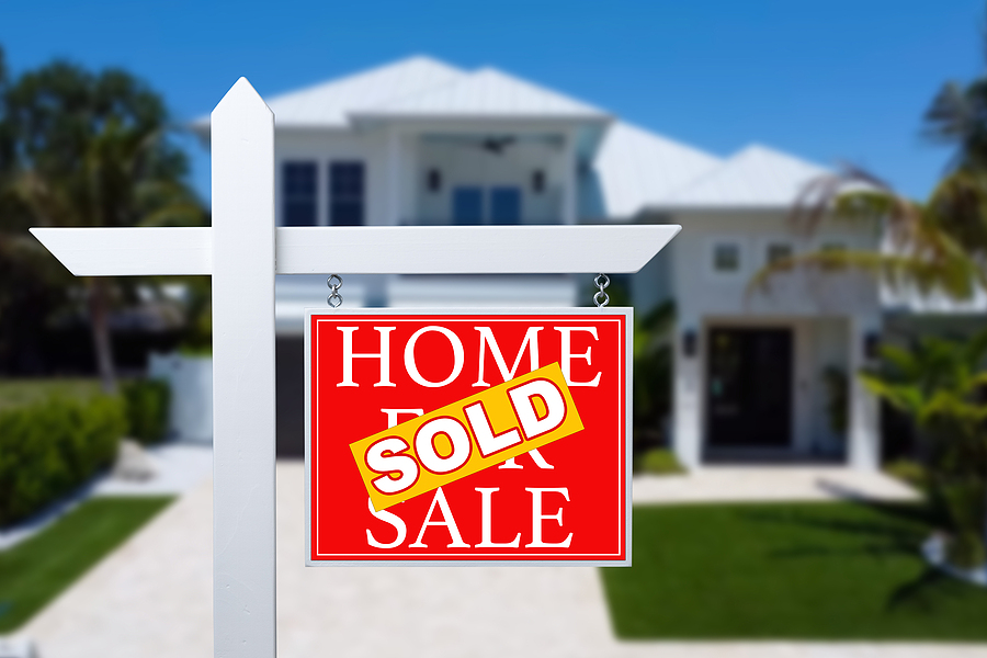 SOLD Sign on Home for Sale